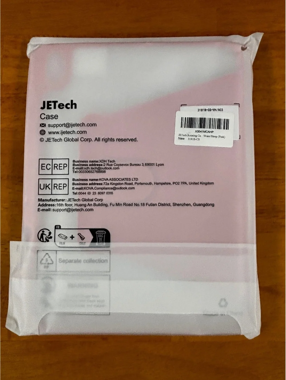JETech Pink Protective Case For iPad 10